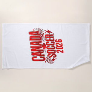 Canada Soccer 2026 Soccer Bold Country Typography Beach Towel