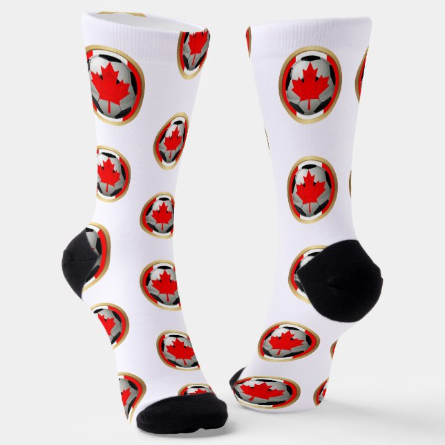 Canada Soccer Ball Socks (Angled)