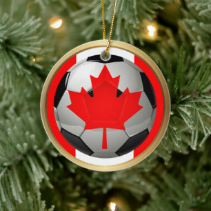 Canada Soccer Ball Sports Ceramic Ornament