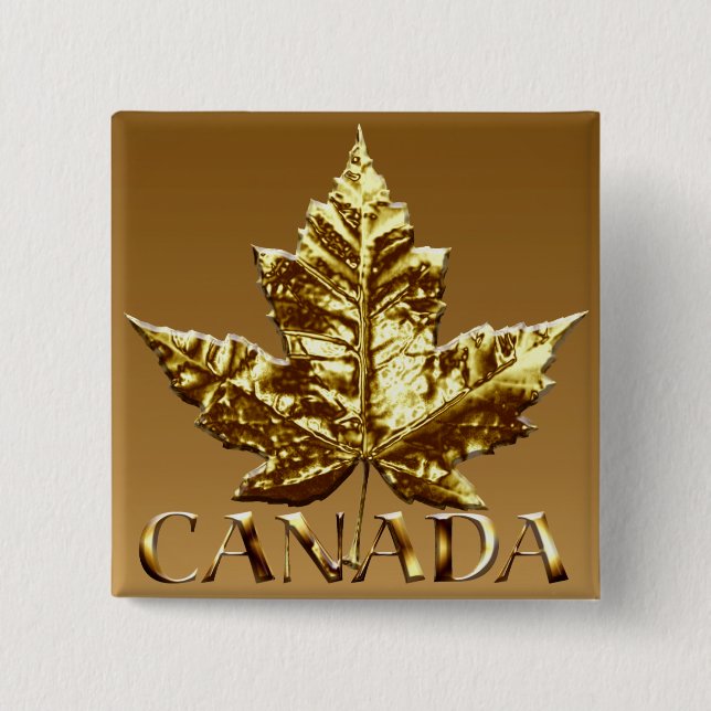 Canada Souvenir Button Gold Canada Buttons Gifts (Front)