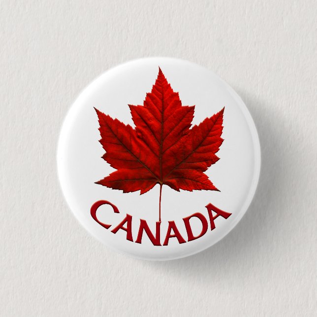 Canada Souvenir Buttons Canada Flag Maple Leaf Pin (Front)
