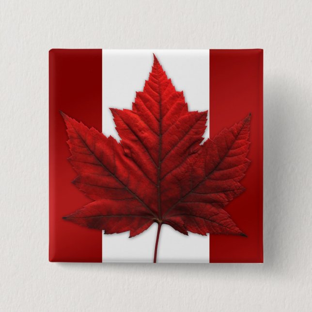 Canada Souvenir Buttons Canada Flag Maple Leaf Pin (Front)
