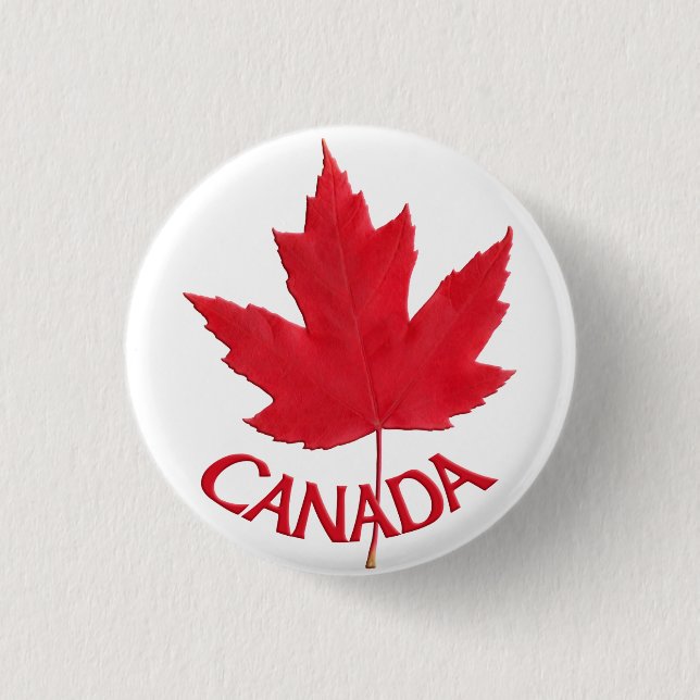 Canada Souvenir Buttons Canada Flag Maple Leaf Pin (Front)