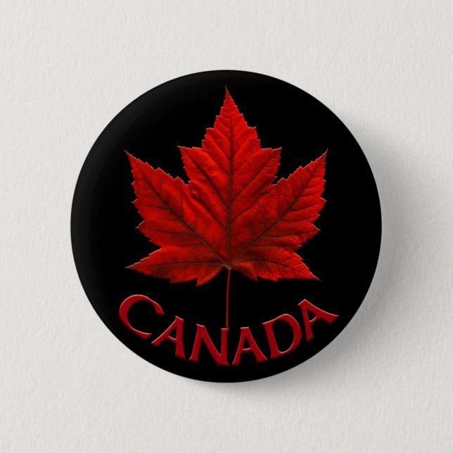 Canada Souvenir Buttons Canada Flag Maple Leaf Pin (Front)