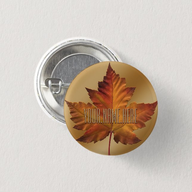 Canada Souvenir Buttons Canada Maple Leaf Pin (Front & Back)