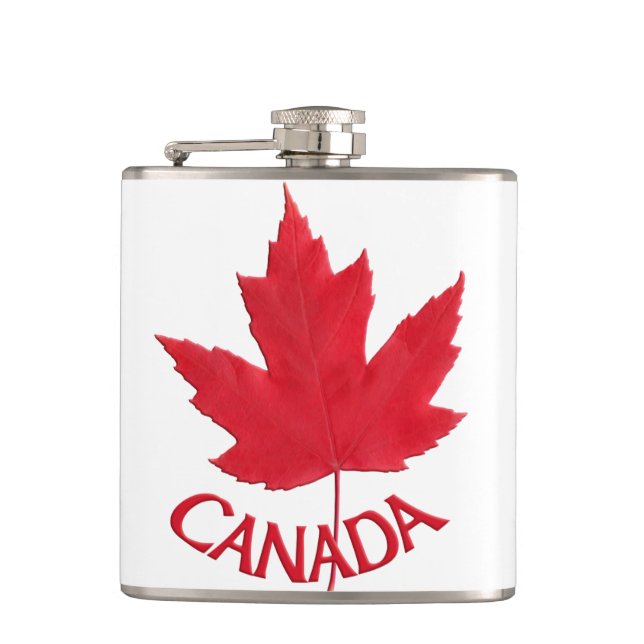 Canada Souvenir Flask Canada Flag Drink Flask Gift (Front)