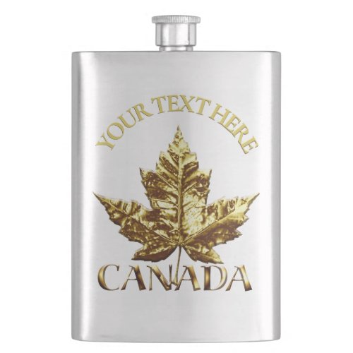 Canada Souvenir Flask Custom Gold Canada Flask