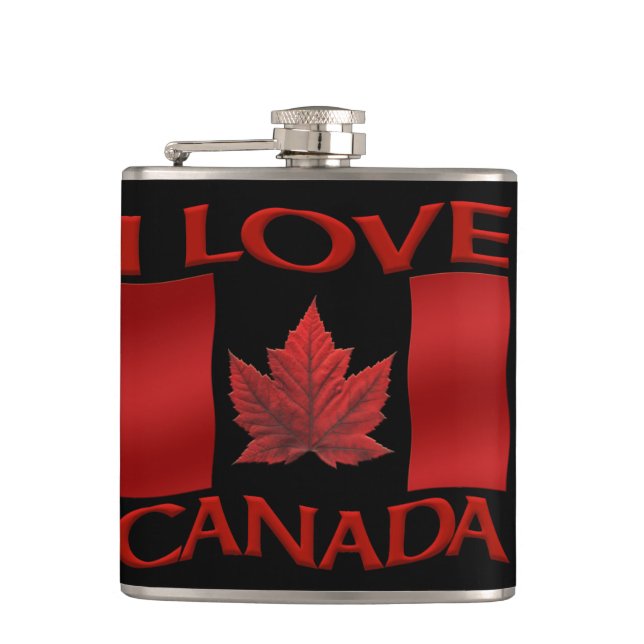 Canada Souvenir Flask I Love Canada  Flasks Gifts (Front)
