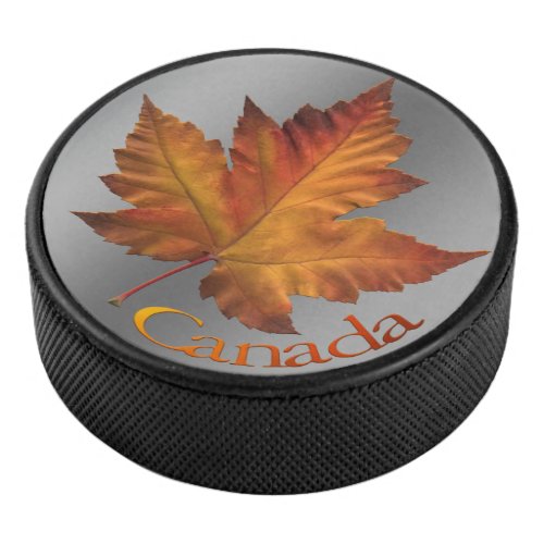 Canada Souvenir Hockey Puck Autumn Gold