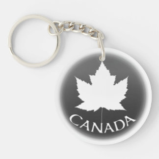 Canada Souvenir Key Chain White Maple Leaf