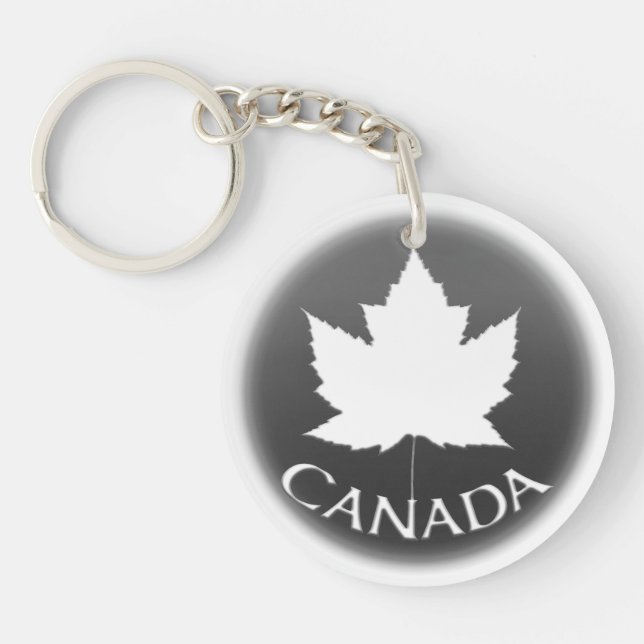 Canada Souvenir Key Chain White Maple Leaf (Front)