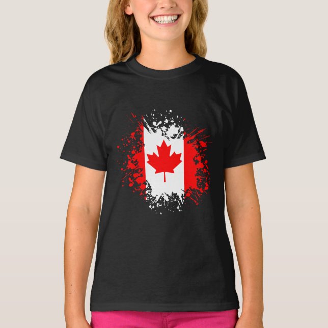 Canada Souvenir Landmark, White North Flag Travel T-Shirt (Front)