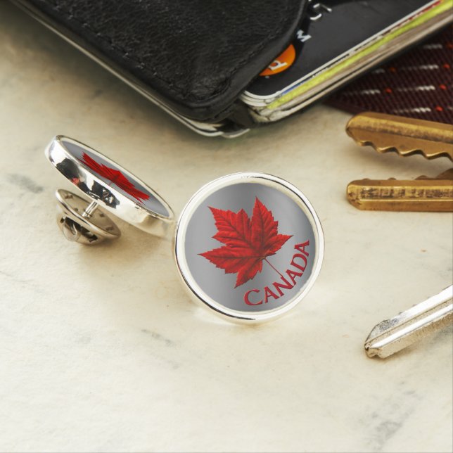 Canada Souvenir Lapel Pins Canada Flag Pins Custom (In Situ)