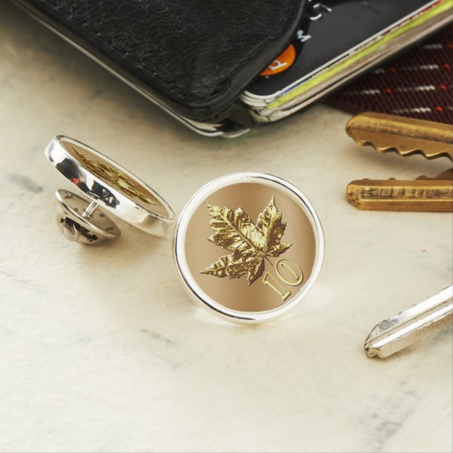 Canada Souvenir Lapel Pins Gold Canada Pin Number (In Situ)