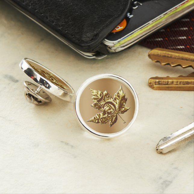 Canada Souvenir Lapel Pins Gold Canada Pin Number (In Situ)