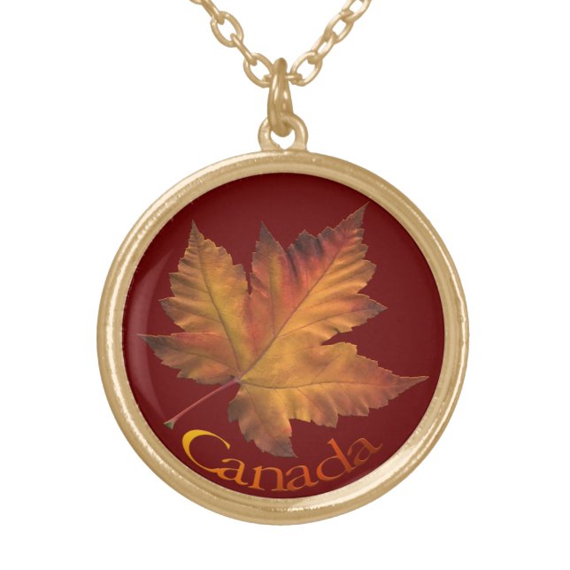 Canada Souvenir Necklace Canada Gold Maple Leaf (Front)