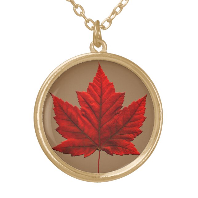 Canada Souvenir Necklace Canada Maple Leaf Jewelry (Front)