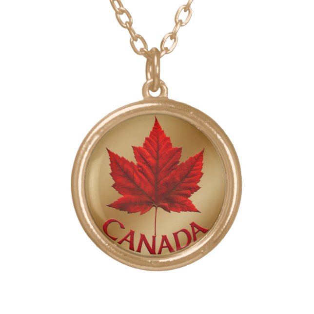 Canada Souvenir Necklace Canada Maple Leaf Jewelry (Front)