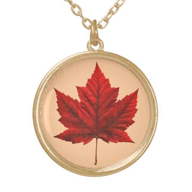 Canada Souvenir Necklace Canada Maple Leaf Jewelry (Front)