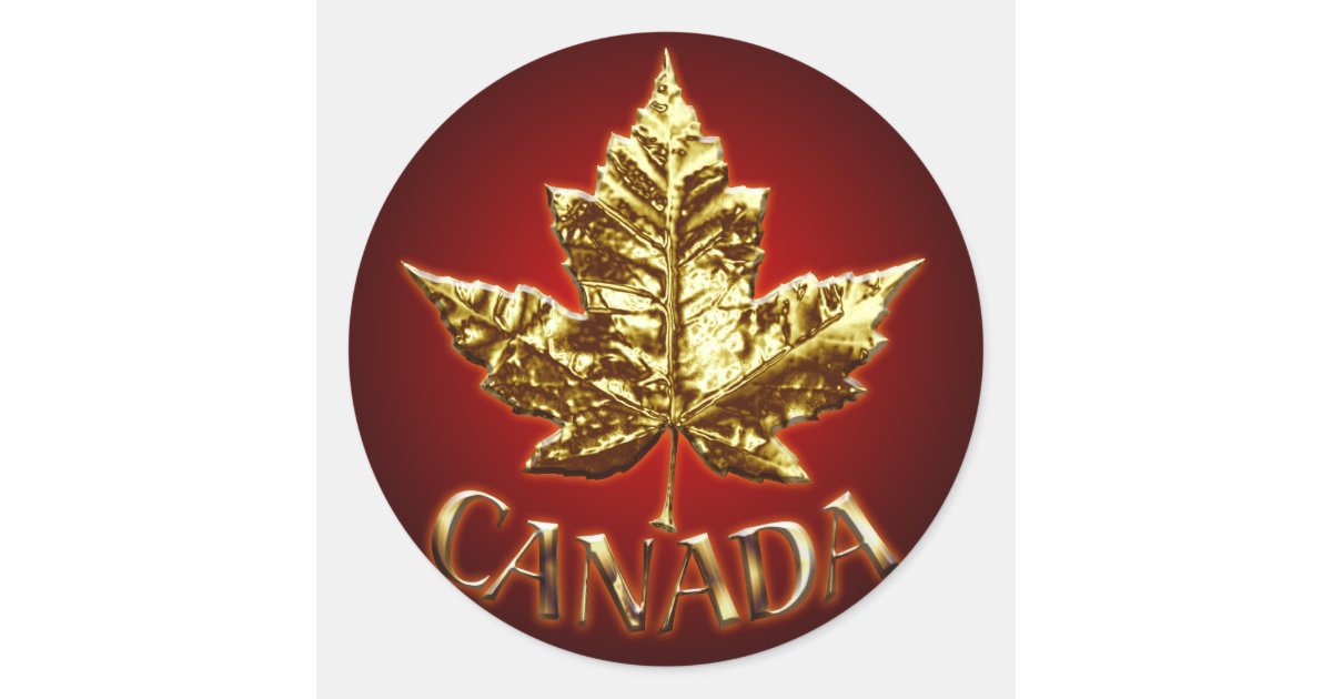 Canada Souvenir Stickers Gold Maple Leaf Stickers Zazzle