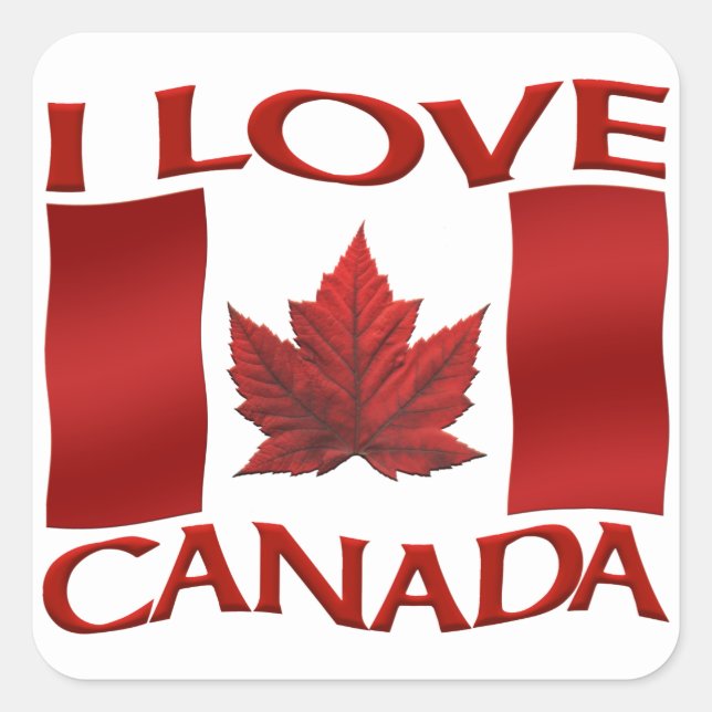 Canada Souvenir Stickers Red Maple Leaf Stickers (Front)