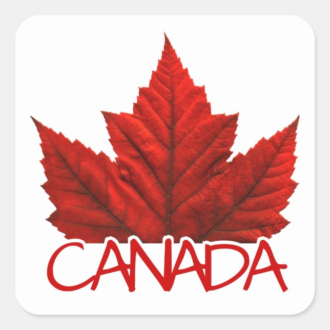 Canada Souvenir Stickers Red Maple Leaf Stickers (Front)