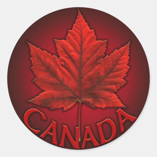 Canada Souvenir Stickers Red Maple Leaf Stickers (Front)