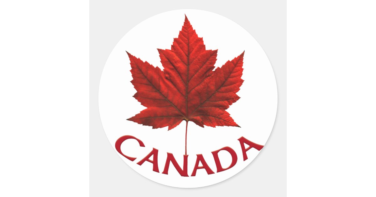 Canada Souvenir Stickers Red Maple Leaf Stickers | Zazzle.com