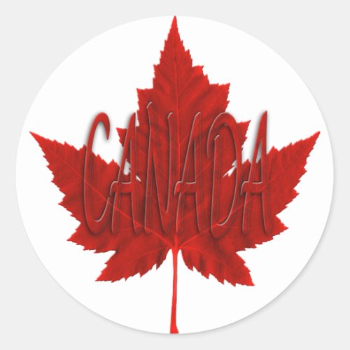 Canada Souvenir Stickers Red Maple Leaf Stickers