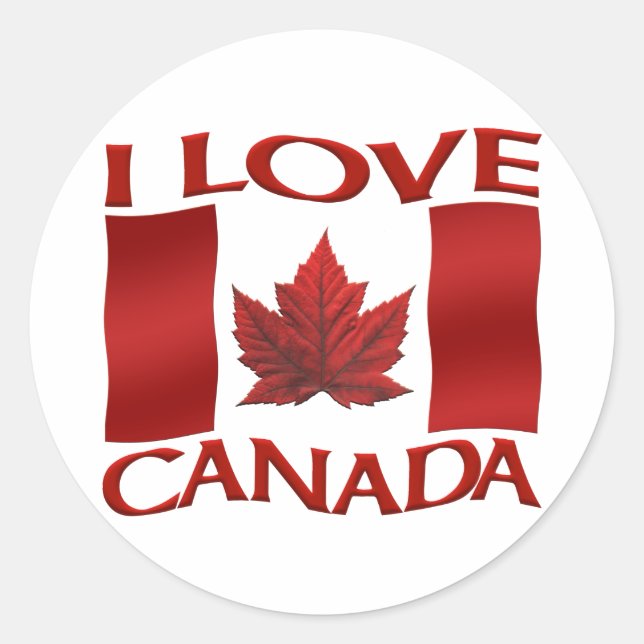 Canada Souvenir Stickers Red Maple Leaf Stickers (Front)