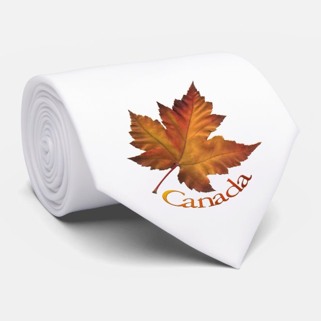 Canada Souvenir Tie Fun Gold Canada Maple Leaf Tie (Rolled)