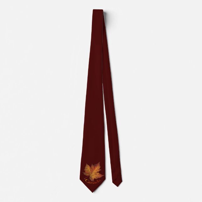 Canada Souvenir Tie Fun Gold Canada Maple Leaf Tie (Front)