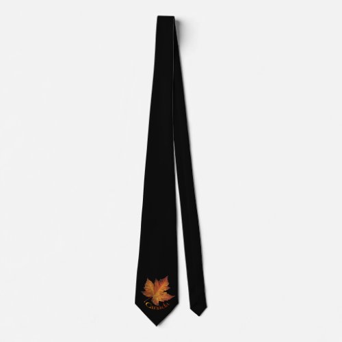 Canada Souvenir Tie Fun Gold Canada Maple Leaf Tie