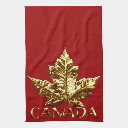 Canada Souvenir Towel Gold Canada Tea Towel