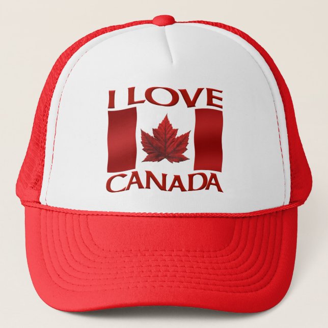 Canada Souvenir Trucker Caps Canada Flag Hats (Front)