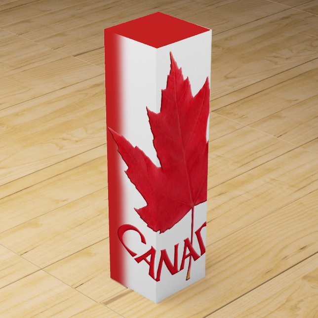 Canada Souvenir Wine Box Custom Canada Flag Box (Front)