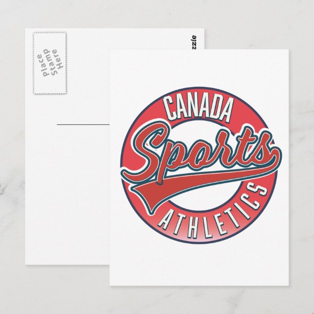 Canada Sports Athletic red logo Postcard (Front/Back)