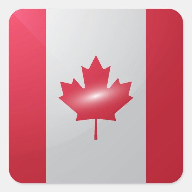 Canada square glossy flag sticker (Front)