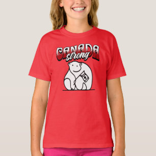 Canada Strong Polar Bear Canadian Flag T-Shirt