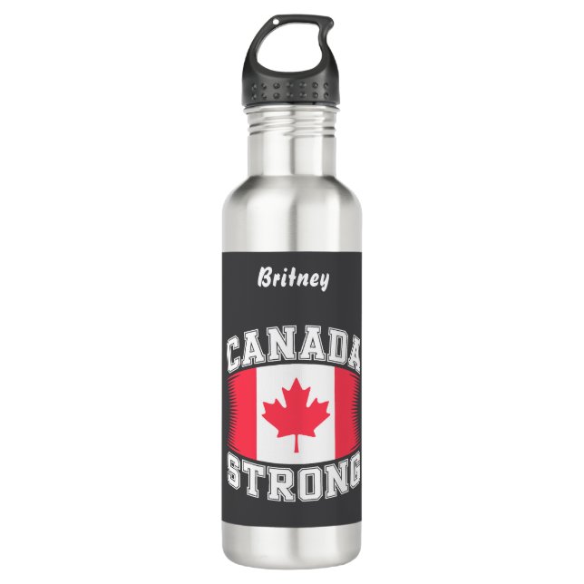 Canada Strong Stainless Steel Water Bottle (Front)