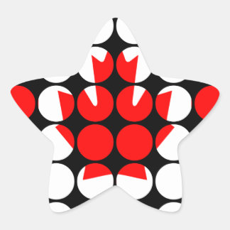 Canada Stylish Girly Chic Polka Dot Canadian Flag Star Sticker