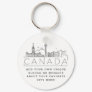 Canada Stylized Skyline Custom Slogan Keychain