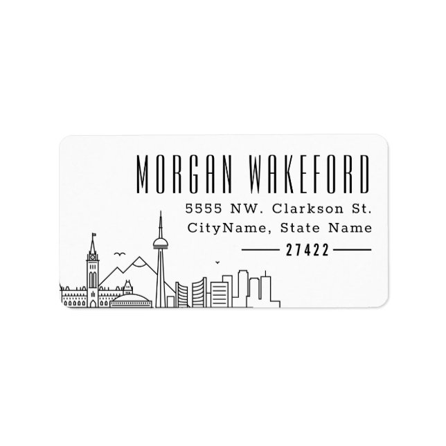 Canada Stylized Skyline | Large Address Label (Front)