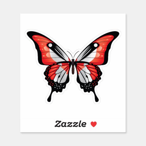 Canada Swallowtail Butterfly Flag Sticker