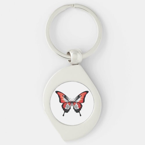 Canada Swallowtail Butterfly Flag Sticker Keychain