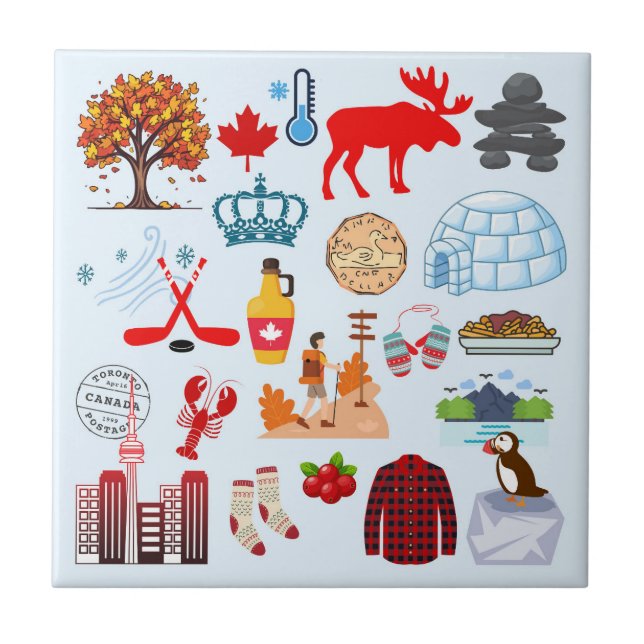 Canada Symbols Ceramic Tile (Front)