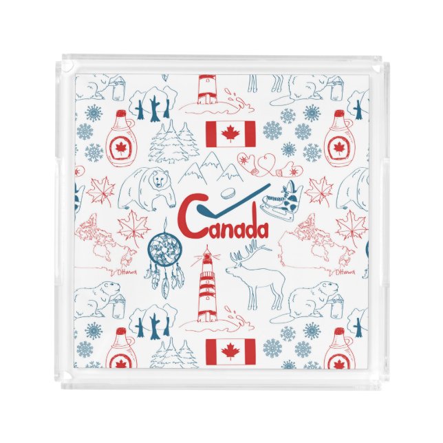 Canada | Symbols Pattern Acrylic Tray (Front)