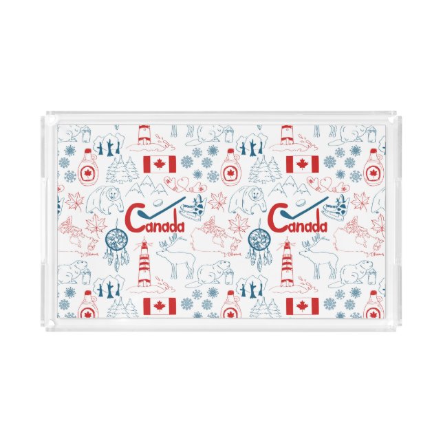 Canada | Symbols Pattern Acrylic Tray (Front)