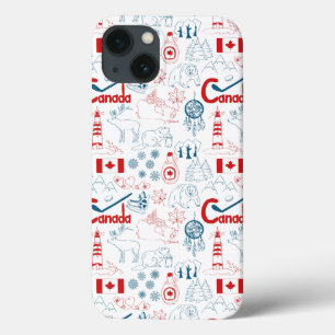 Canada Symbols Pattern iPhone 13 Case