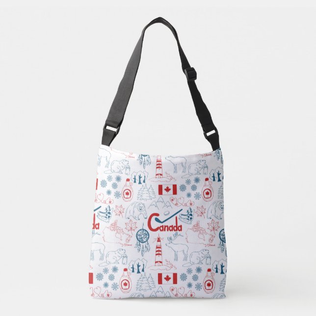 Canada | Symbols Pattern Crossbody Bag (Front)